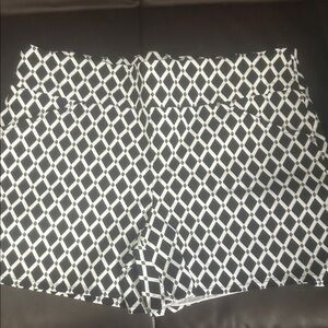INC International Concepts Black and White Lattice High-Waist Shorts